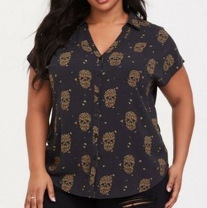 Torrid Challis Button-Down Dolman Top. 3X